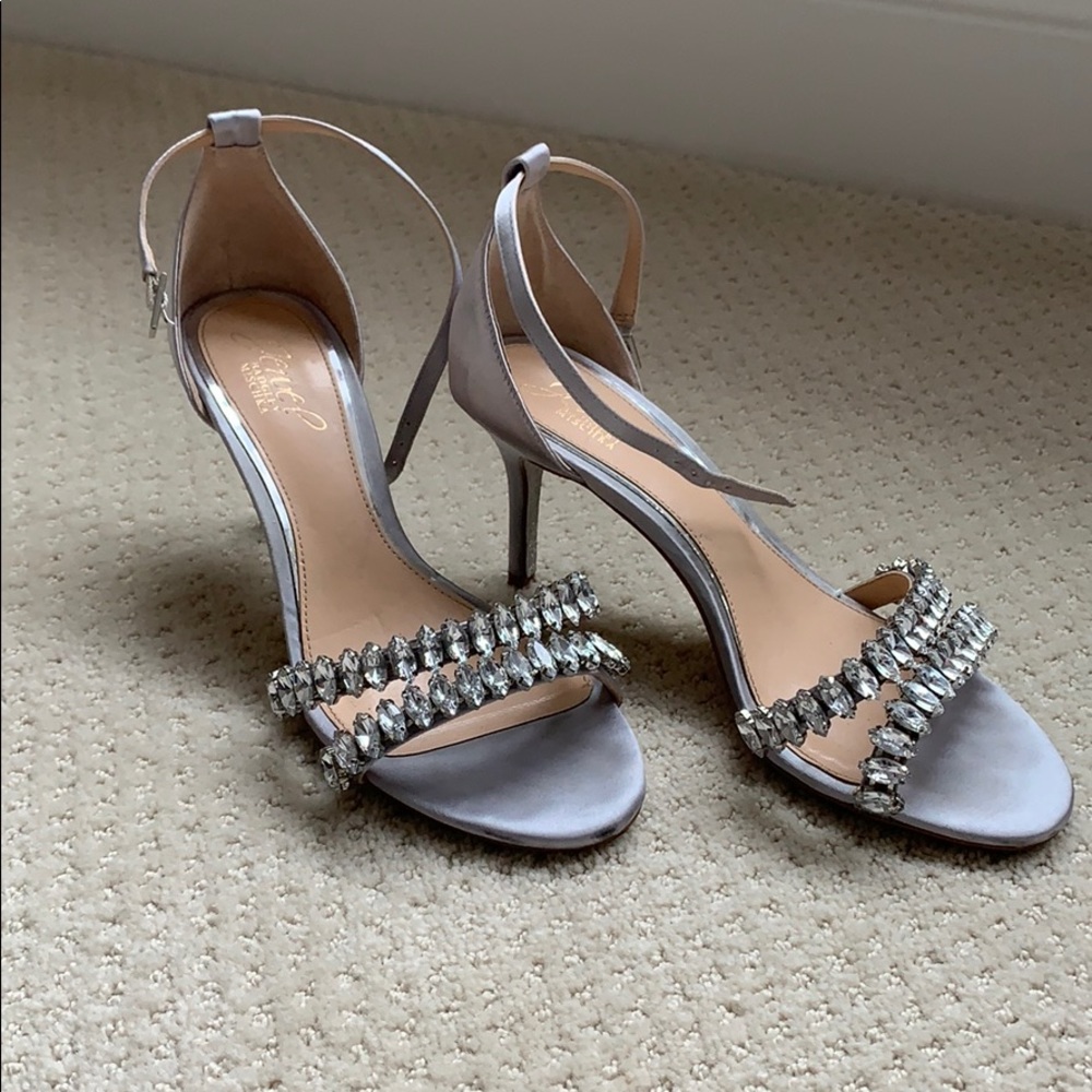 Jewel badgley mishka silver heels, worn once!